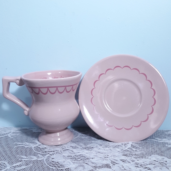 Disney Other - RARE NWOT Disney Alice In Wonderland Pink Teacup and Saucer Mug Cup